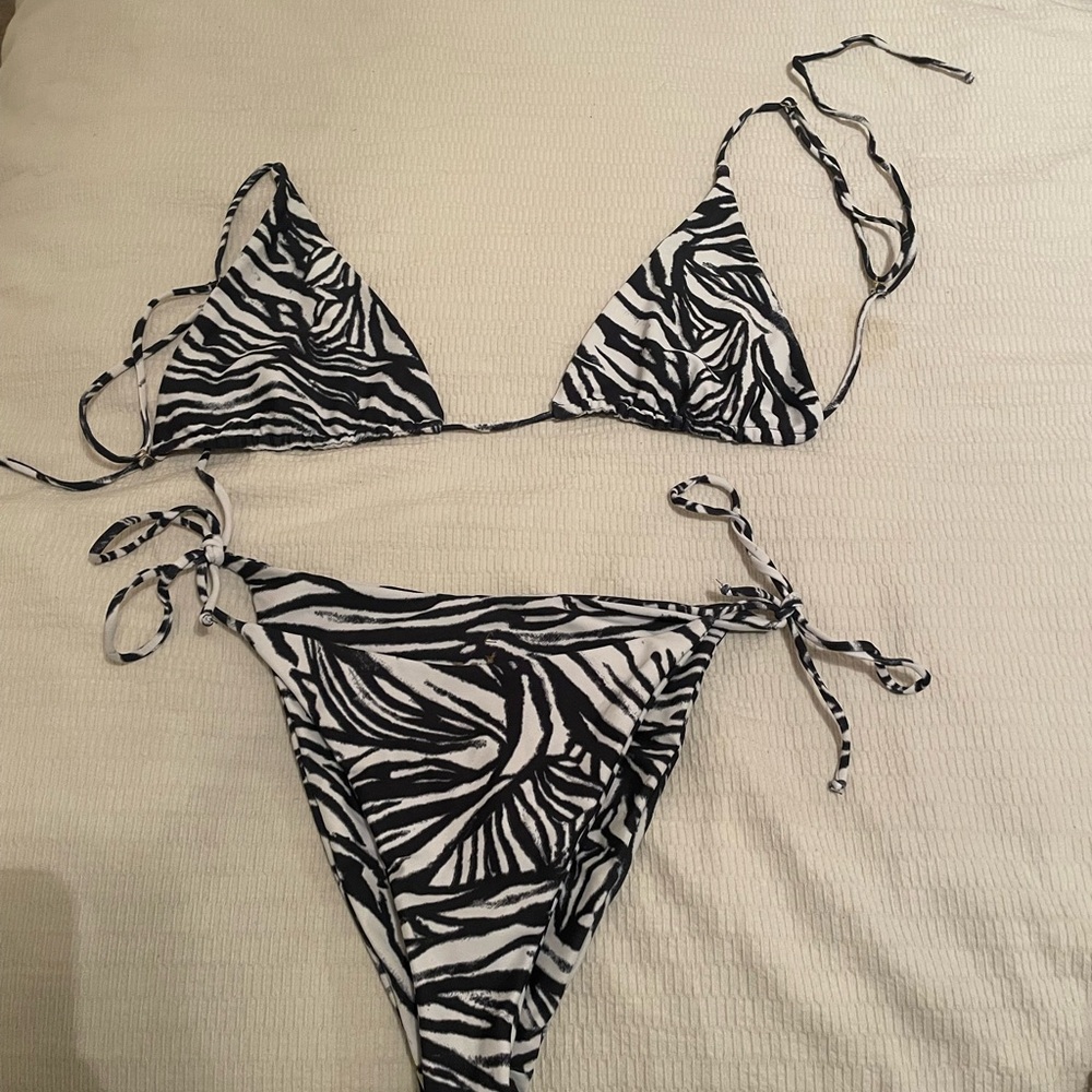 Skatie Black and White Zebra Bikini